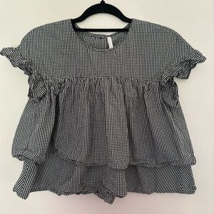 Zara gingham ruffle top